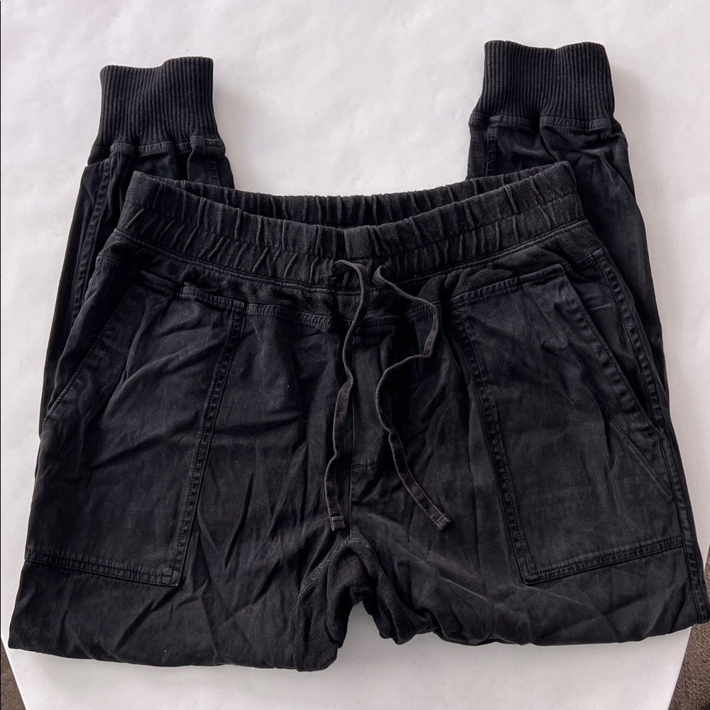 James Perse Mixed Media Casual Pull On Jogger Style Pant in Black 3 / Large $265 - Picture 6 of 10